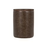 Andra Leather Round Accent Table