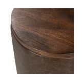 Andra Leather Round Accent Table