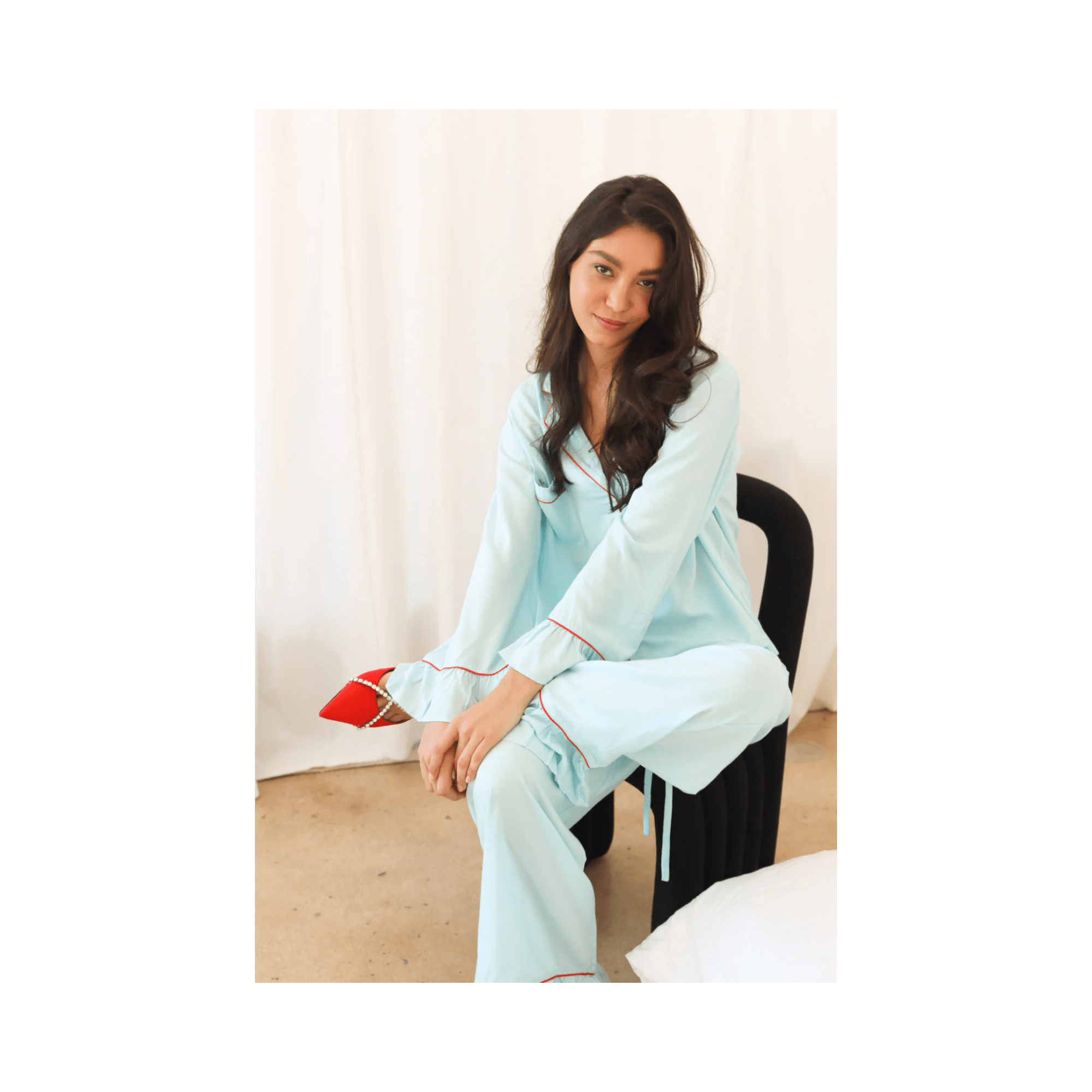 Bamboo PJ Set Blue with Red Piping | Design for the PPL
