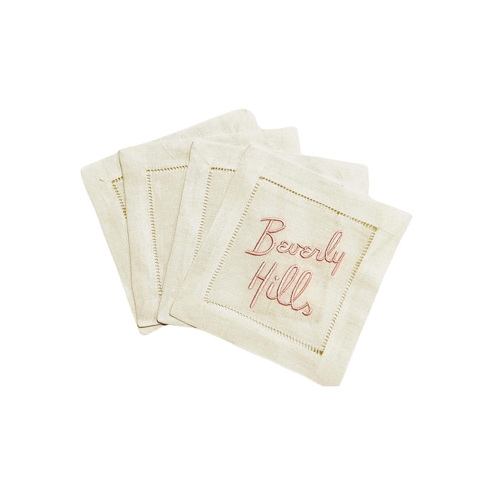 Beverly Hills Embroidered Cocktail Napkins S/4 | Design for the PPL