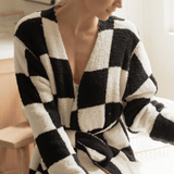 Black Luxe Checkered Robe | Design for the PPL