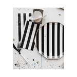 Black Noir Cabana Stripe Party Napkins | Design for the PPL
