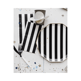 Black Noir Cabana Stripe Party Napkins | Design for the PPL