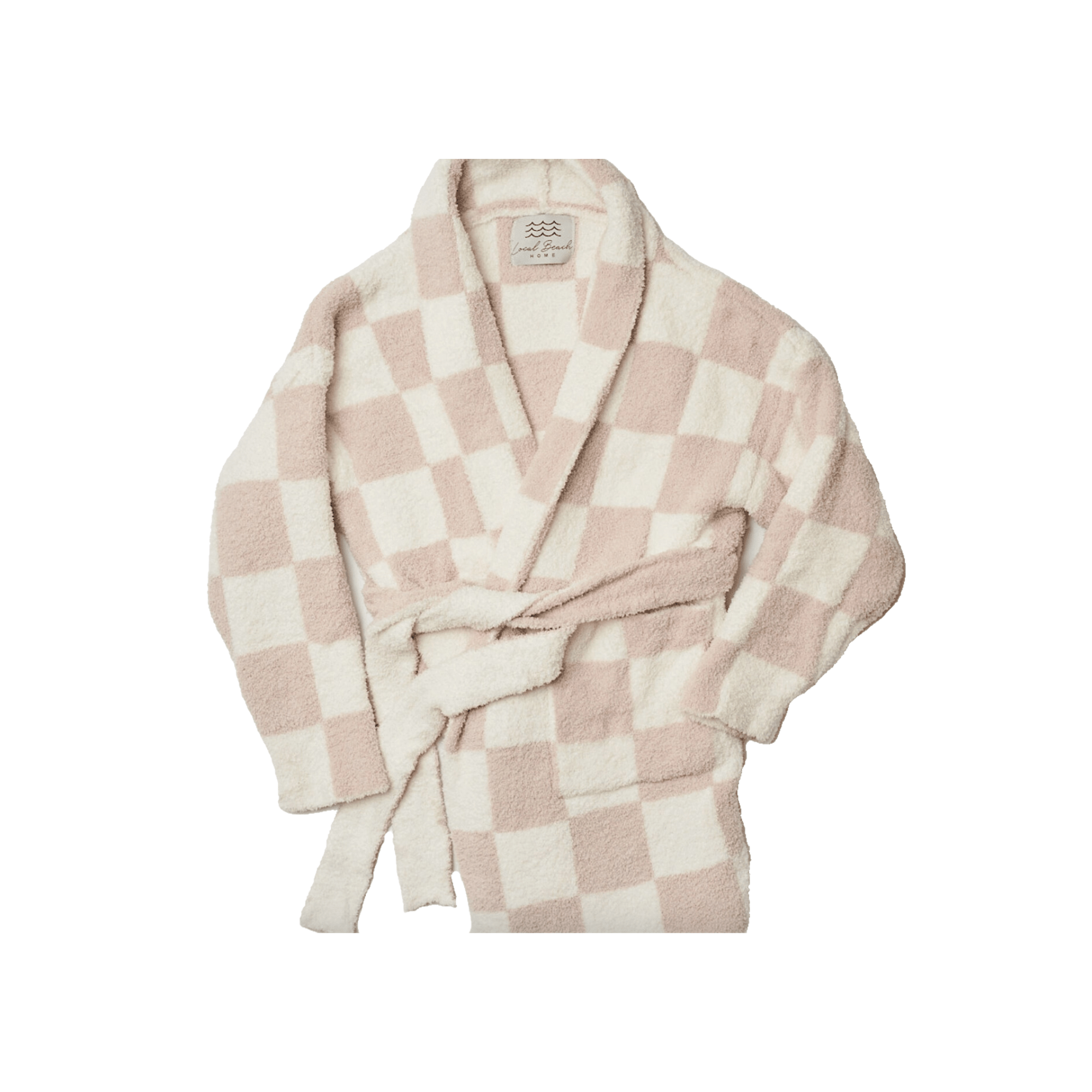 Cream Luxe Checkered Robe | Design for the PPL