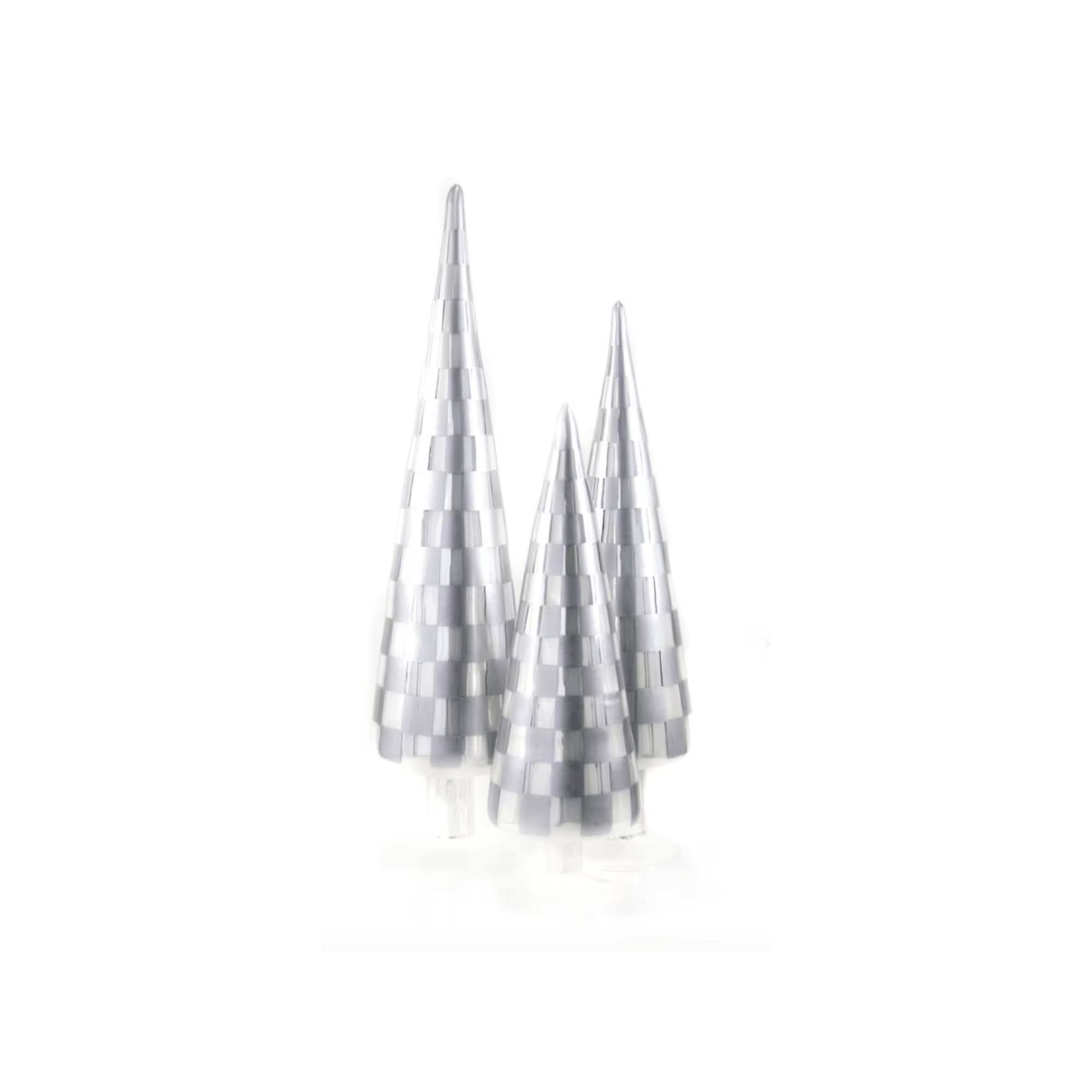 Grey Checkered Glass Tree S/3 | Design for the PPL