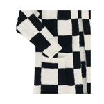 Hooded Black Luxe Checkered Robe | Design for the PPL