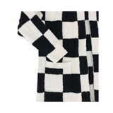 Hooded Black Luxe Checkered Robe | Design for the PPL