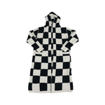 Hooded Black Luxe Checkered Robe | Design for the PPL