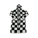 Hooded Black Luxe Checkered Robe | Design for the PPL