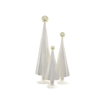 Ivory Pearl Pleated Trees S/3 | Design for the PPL