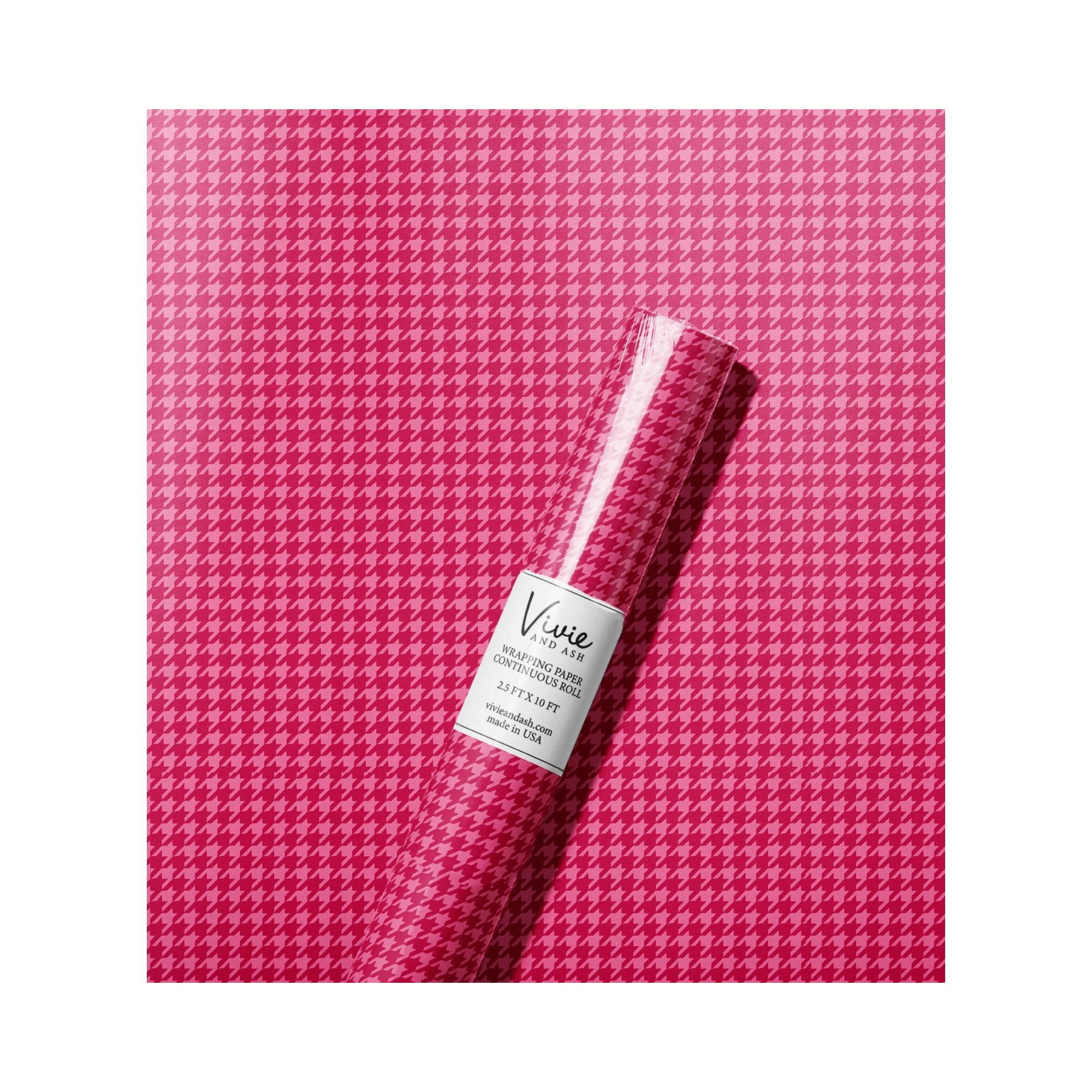 Red and Pink Houndstooth Wrapping Paper Roll | Design for the PPL