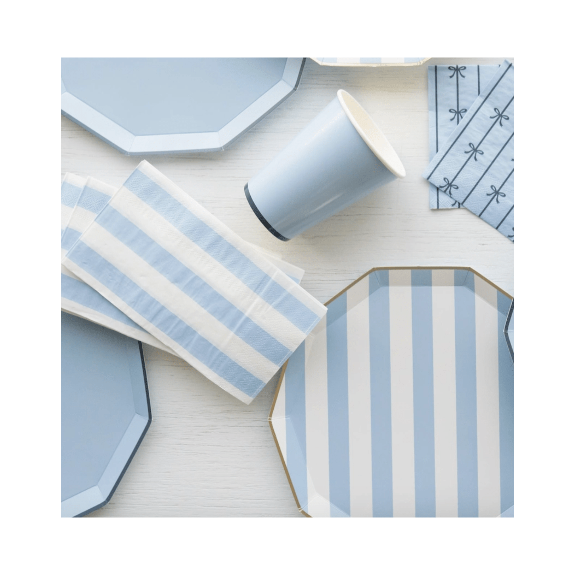 Sky Blue Cabana Stripe Party Napkins | Design for the PPL