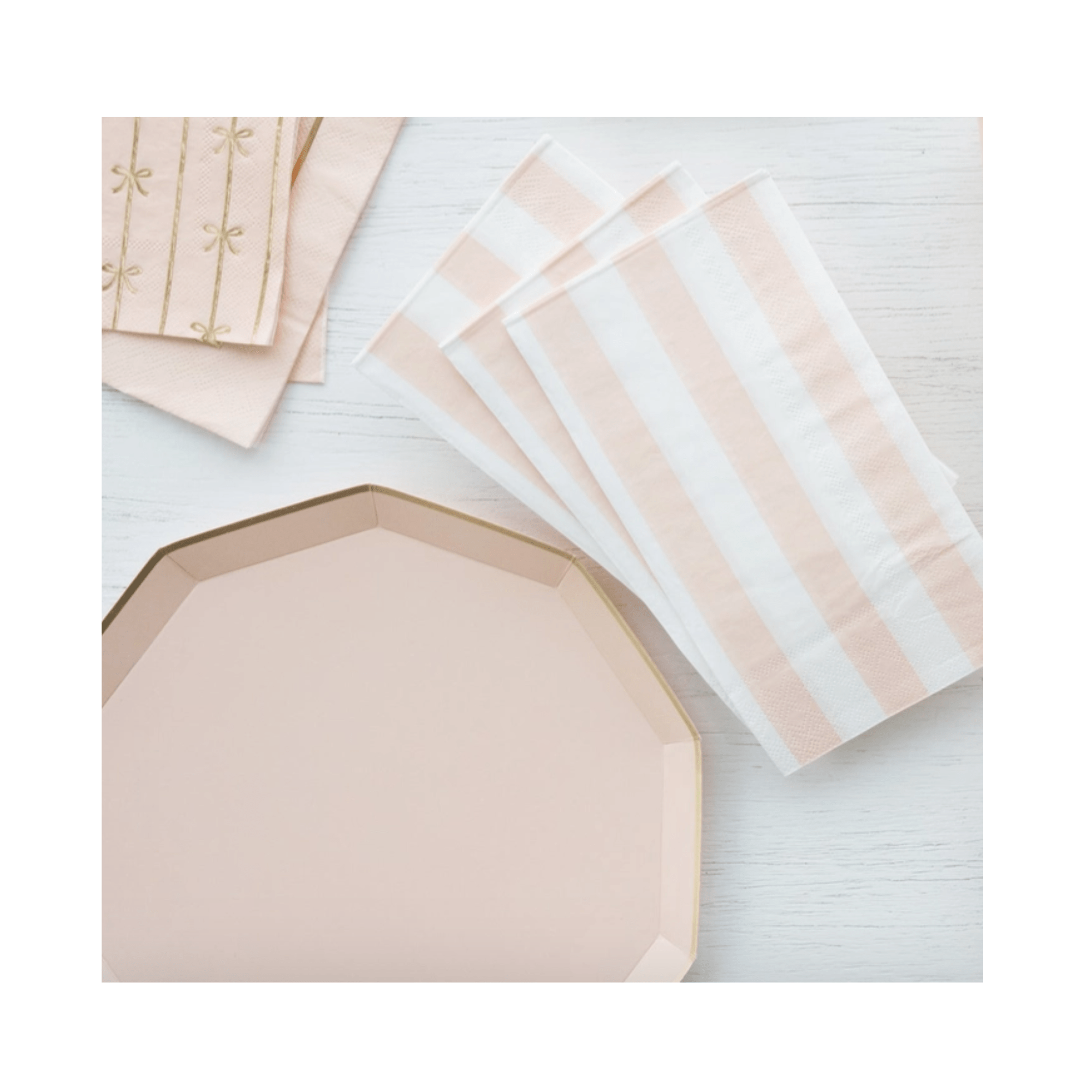 Sweet Peach Cabana Stripe Party Napkins | Design for the PPL