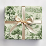 Green Toile Gift Wrap