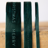 Merry Christmas Ribbon Velvet Green