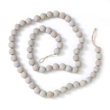 Round Wood Bead Garland - 6ft Grey