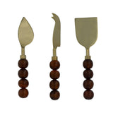 Hyaline Bubble Cheese Knives Set of Three - Brown