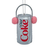 Coca-Cola Diet Coke Can With Pink Earmuffs Ornament