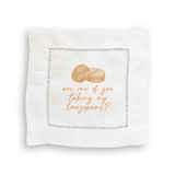 White Lotus Linen Cocktail Napkin Set