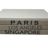 Custom Cities Taupe/Off-White Book Covers