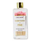 Everything is Fine - Glass Bottle Safety Matches - Pink