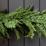 Navy Plum Berry Norfolk Cypress Garland - 15 Ft