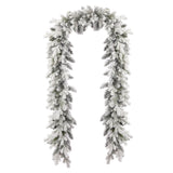 Shadow Woods Flocked Spruce 9ft Pre-lit Garland (plug in)