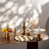 Temari White and Gold Nut Bowl