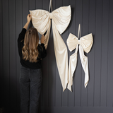 Oversized Cream Velvet Bows