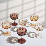 Flower Wave Coupe Cocktail Glasses | Set of 6 | Venus Brown