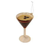 4" Glass Espresso Martini Ornament