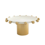 Temari White and Gold Cake Stand