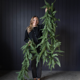 Cypress Leaf Full Real Touch Garland - 15 Ft