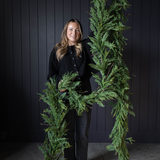 Navy Plum Berry Norfolk Cypress Garland - 15 Ft