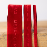 Merry Christmas Ribbon Velvet Red