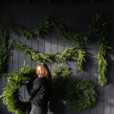 Navy Plum Berry Norfolk Cypress Garland - 15 Ft
