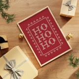 Red Ho Ho Ho Cross Stitch Art Print