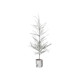 69" Flocked Twig Tree In Ceramic Faux Birch Pot