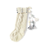 Hand Knit Stocking 6.25"x 20" Dots