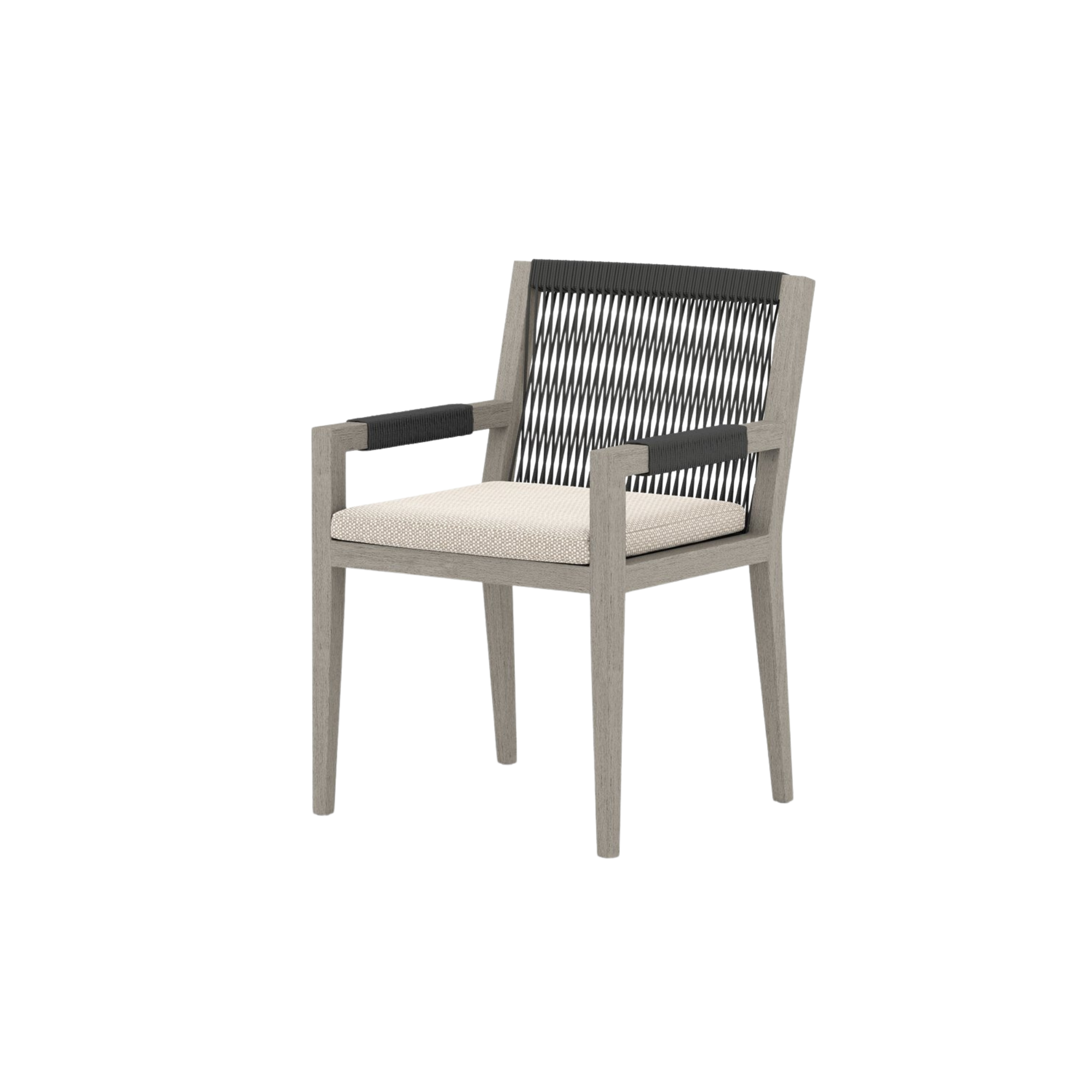 Sherwood Outdoor Dining Armchair, Weathered Grey