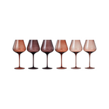 Colored Wine Glass - Set of 6, Brown