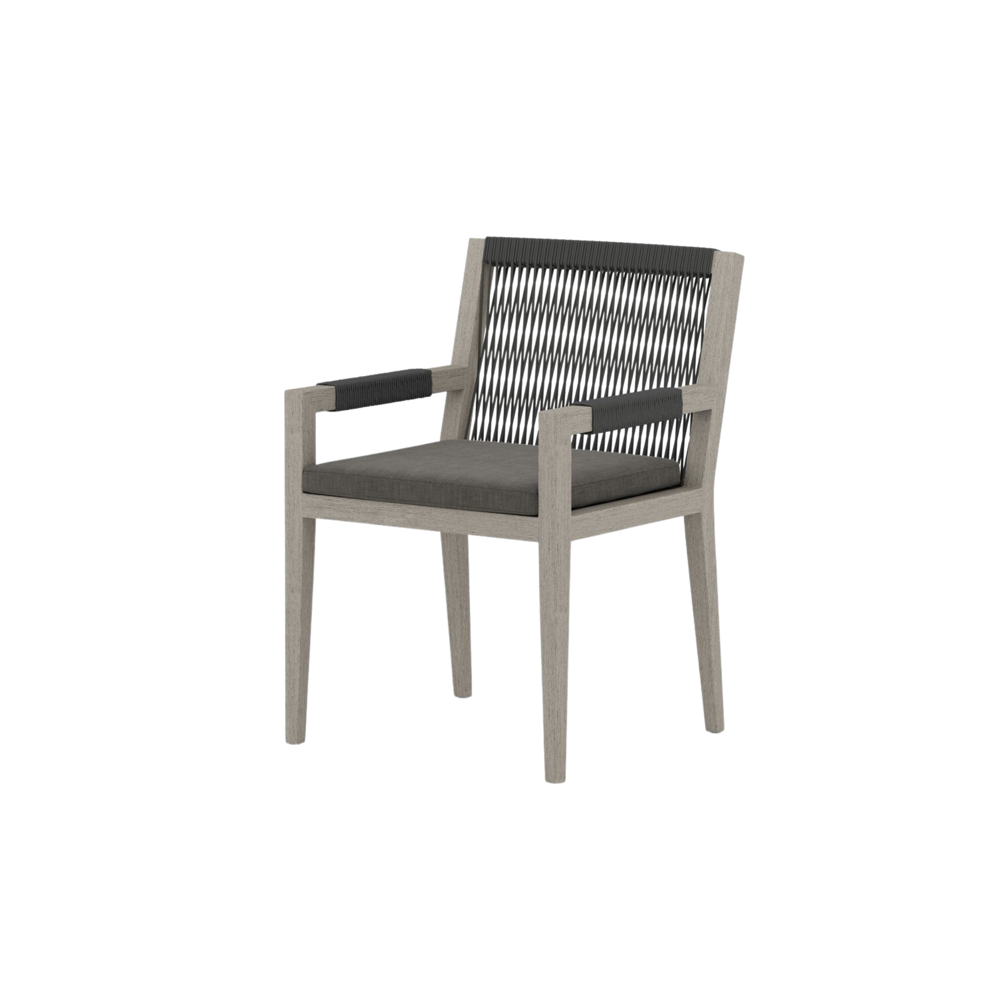 Sherwood Outdoor Dining Armchair, Weathered Grey