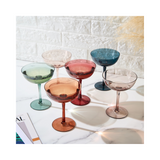 Coupe Cocktail Glasses | Set of 6 | Pastel Colored