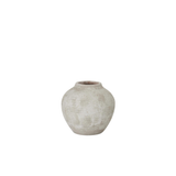 Weathered Textured Cream Terracotta Vase 11.25"