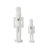 White Resin Nutcracker Soldier Statues S/2