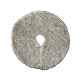 50" Cream & Brown Vegan Fur Tree Skirt