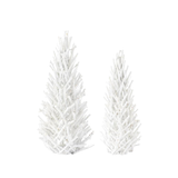 Glittered White Twig Trees S/2