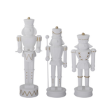 White Resin Nutcrackers S/3
