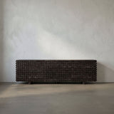 Haruko Sideboard XL in Black Walnut with six drawers and dowel reliefs