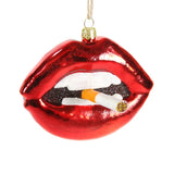 Lip with Cig Ornament by Cody Foster